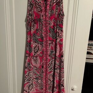 INC International Concepts Pink and Black Paisley Dress